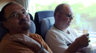 im Zug: Achim und Alwin