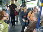 Pitschedabber im Bus: Anneliese, Silvia, Josef, Regina