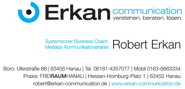 Logo "Erkan communications - verstehen. beraten. l�sen."
